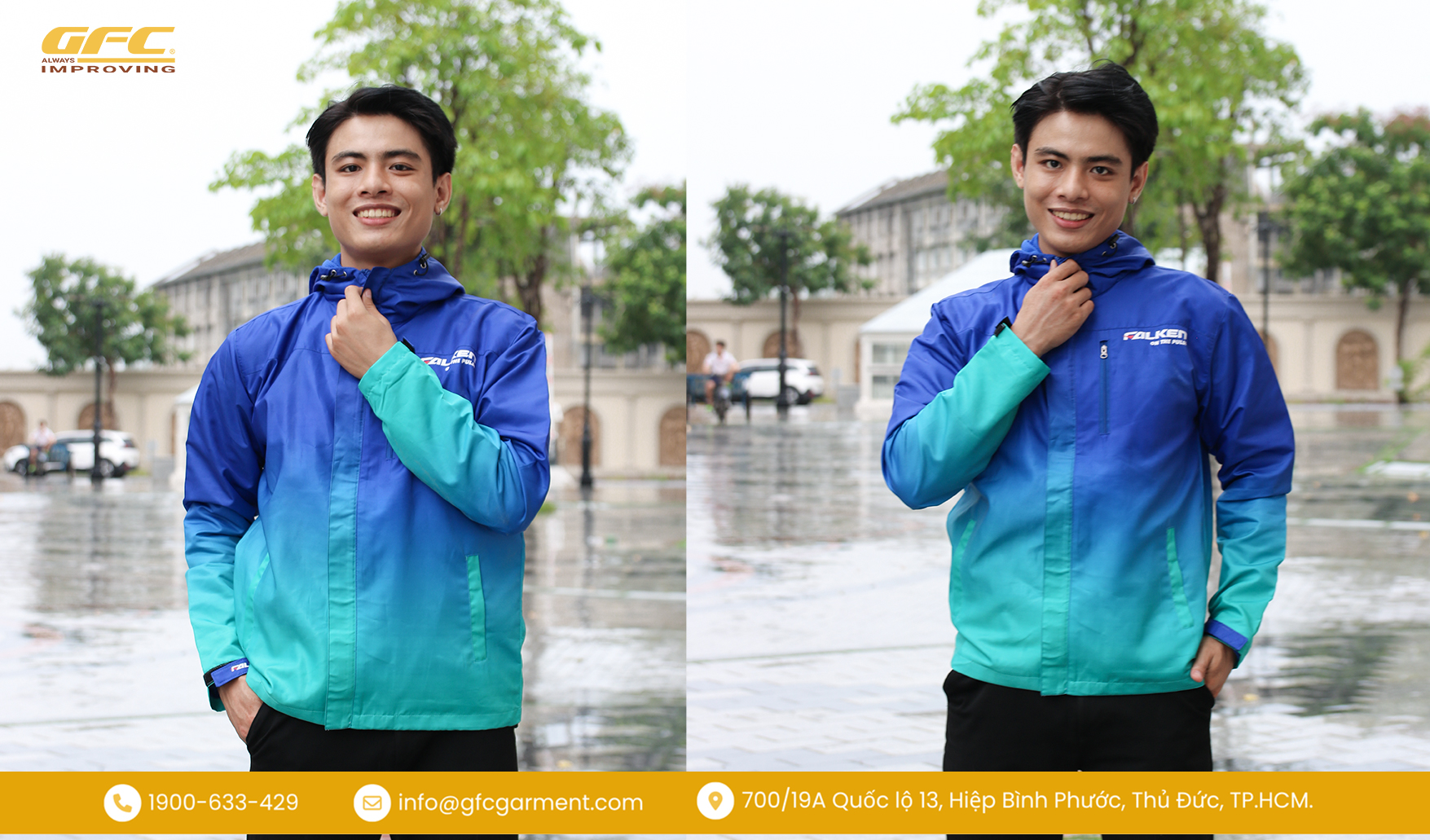 Mẫu áo khoác gió màu ombre tại GFC Garment Mẫu áo khoác gió màu ombre tại GFC Garment